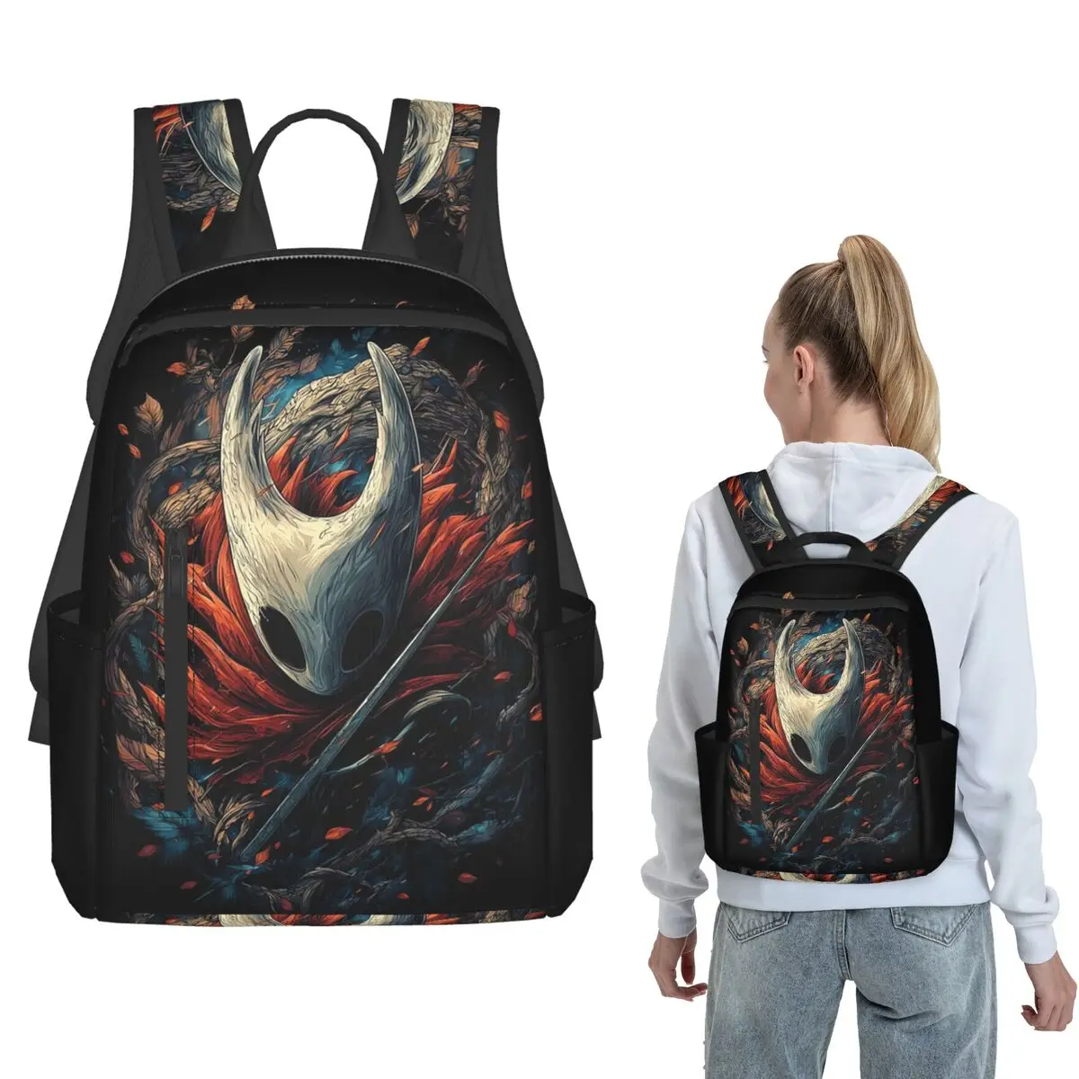 Hollow Knight Silksong Hornet Silksong Backpack Daypack Boys Girls BookBag School Bag Shoulder Bags for Men Women