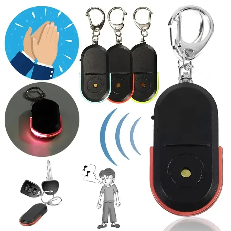 Anti Lost Alarm Key Finder Locator Tracker Keychain Whistle Sound Smart Flashing Beeping With LED Light Mini Car Keyring Finder