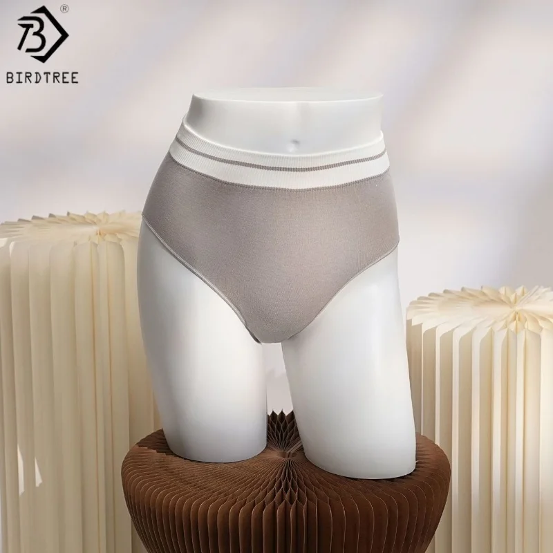 

Трусики Birdtree из 2% шелка, 14% хлопка с промежностью, женские мягкие дышащие трусы с высокой талией, новинка 2025 года A57811JF