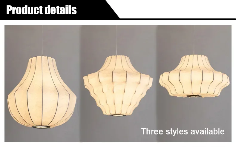 Nordic Wabi Sabi E27 Chandelier Living Room Silk LED Pendant