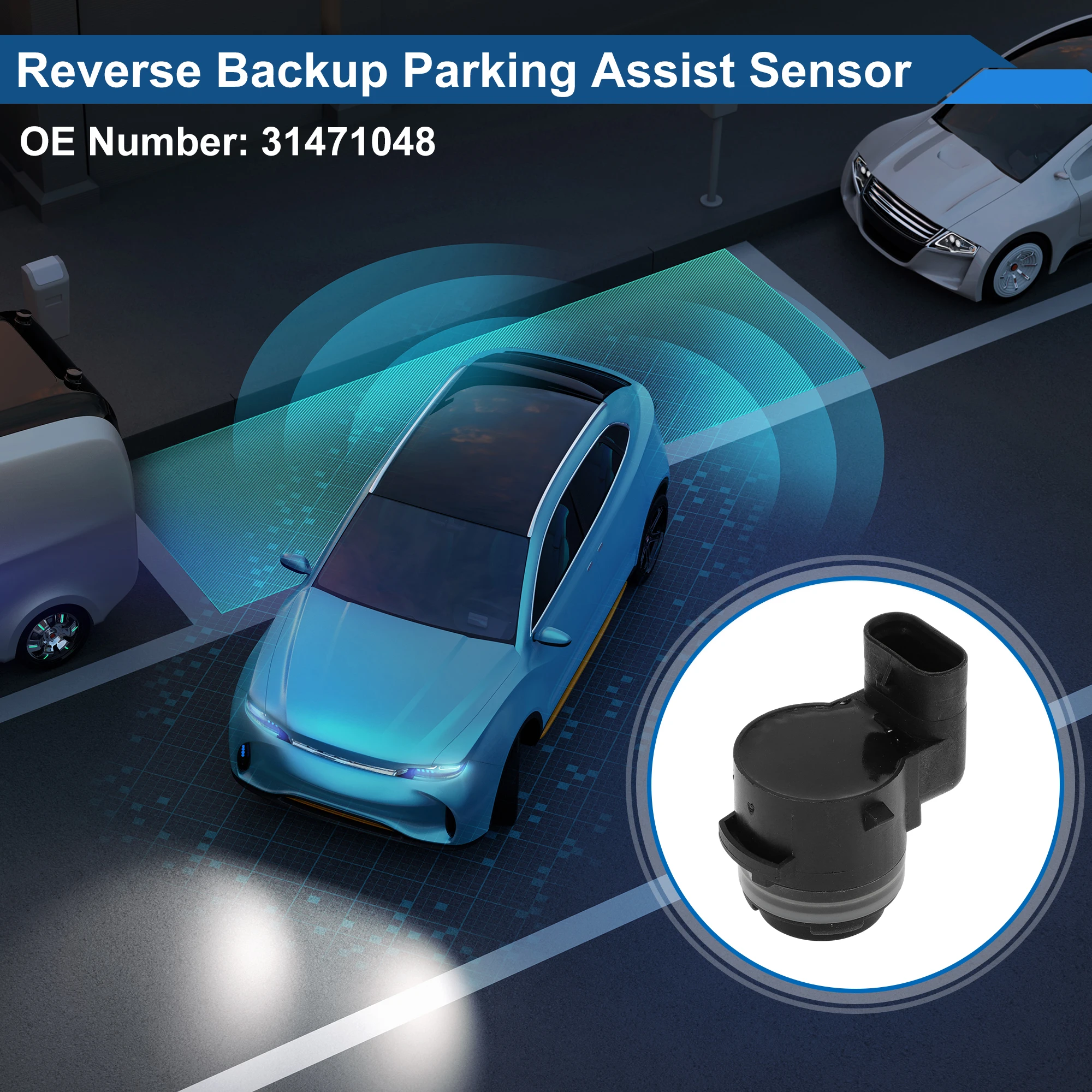 UXCELL No.31471048 Reverse Backup Parking Sensor for Volvo XC90 2016-2019 Black 1 Pc