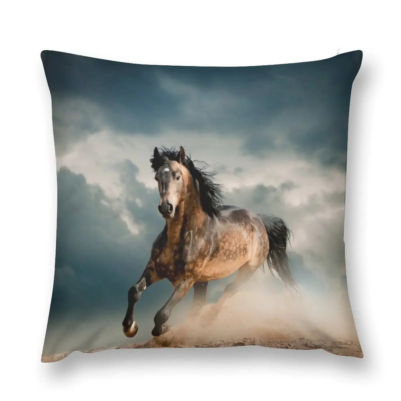 Galloping Horse Throw Pillow Decorative Cushions For Luxury Sofa Cushions For Sofa Embroidered Cushion Cover pillow