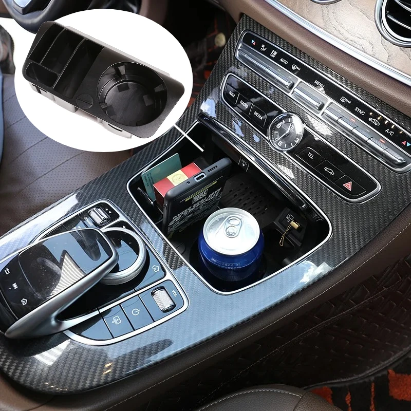 

Car ABS Central Console Storage Box Cup Holder For Mercedes Benz C E GLC Class W205 X253 W213 S213 C238 Car Accessories