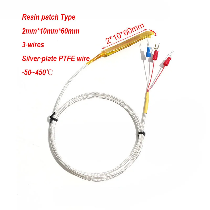 Чип термопары, тип плитки PT100, трубопровод/смола, патч-зонд, встроенный датчик температуры, линия из ПТФЭ для изогнутых объектов