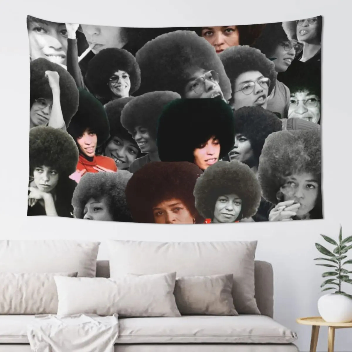 Angela Davis Collage Tapestry Decorative Wall Murals Korean Room Decor Home Decorations Aesthetic Tapestry