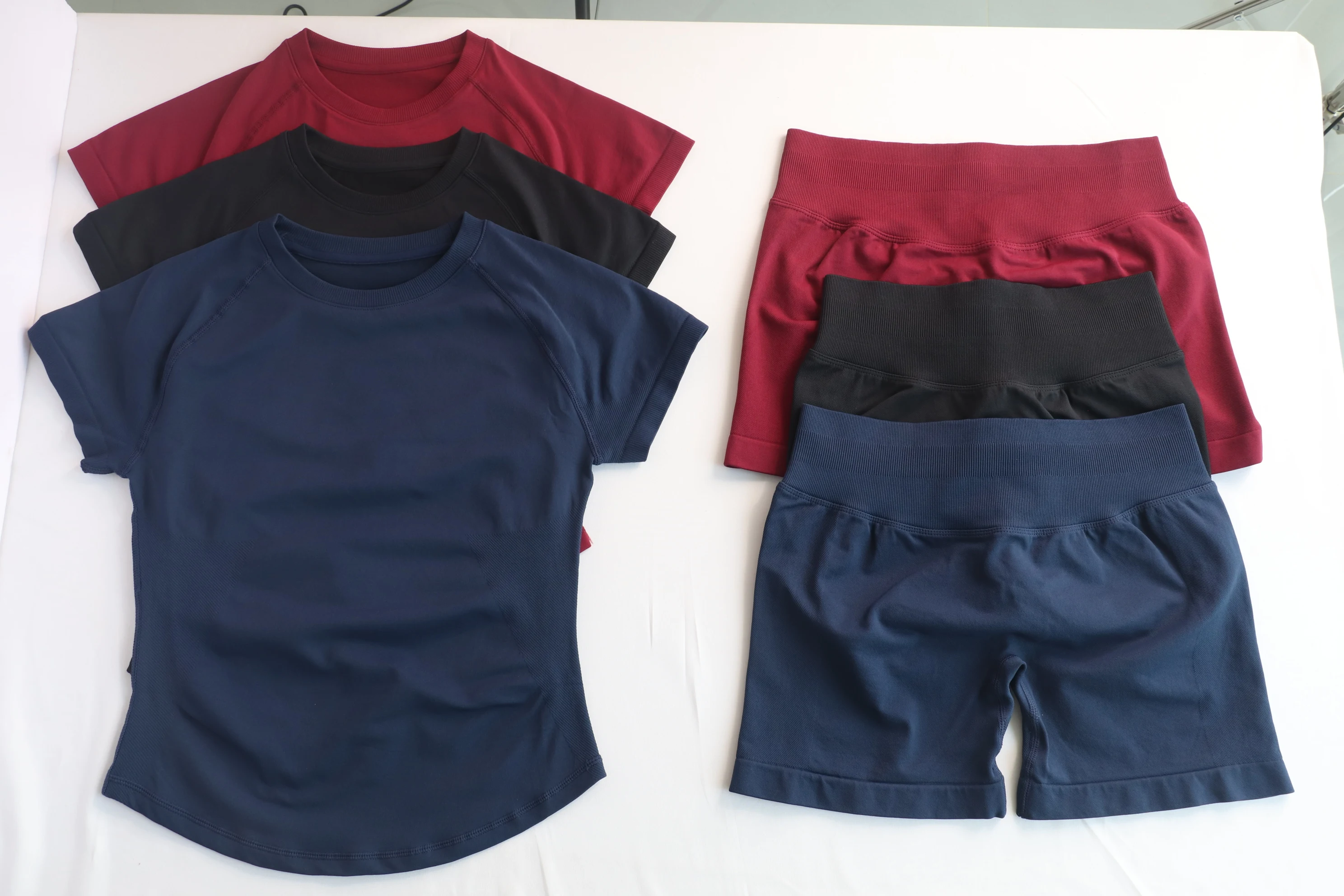 2 Pcs DFYZHE Sports Gym Sets Short Sleeve Seamless Yoga Clothing Fitness Set Women Workout Running Sports Short Leggings Suit