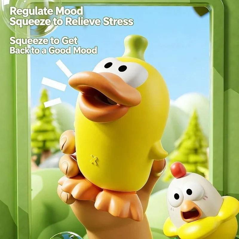 Giocattolo di pollo urlante per bambini Simpatico anatra gialla Giocattolo per pizzicare il bambino Alleviare lo stress Capacità di presa per esercizi in silicone sicuro