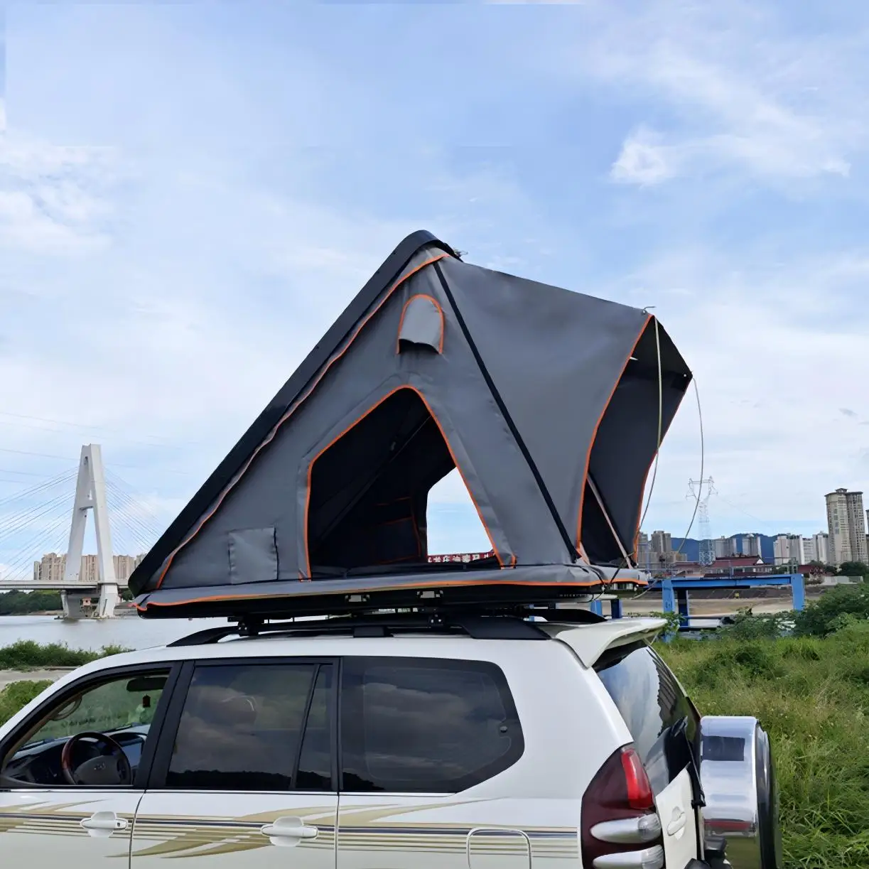 Dream Car 2026 ABS Hard Shell Oxford Roof Top Tent Hydraulic Automatic Pop 2-3 Person Double Layer Four-season Car SUV Truck Cam