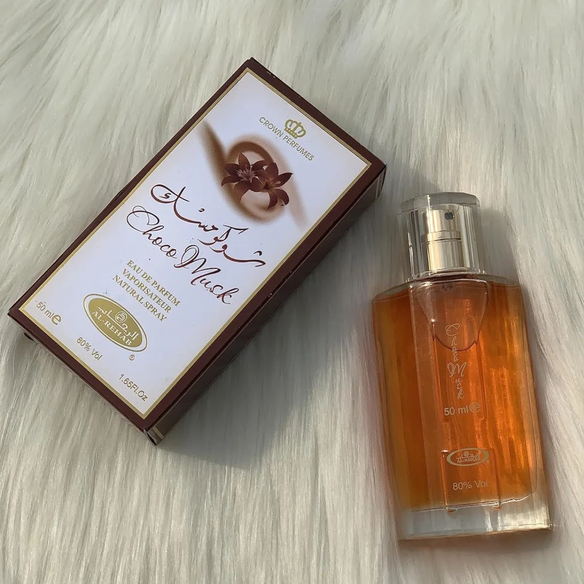 50ml Gorąca sprzedaż Al-Rehab Choco Musk Woda perfumowana w sprayu dla kobiet Arabian Dubai Perfumy kolońskie Zapach luksusowe perfumy koronowe A