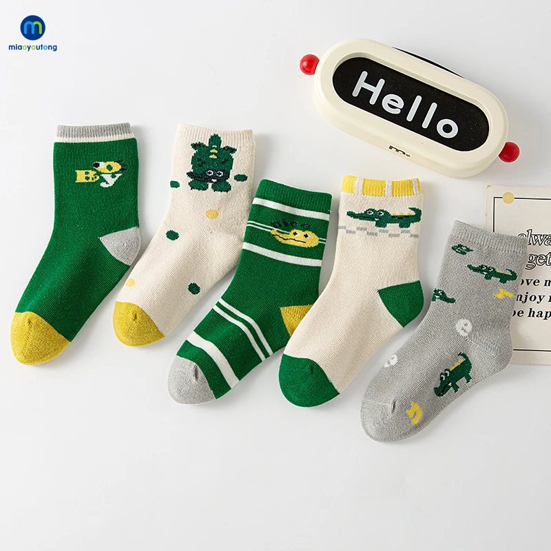 5 Pair/Lot Jacquard Cute Comfortable Warm High Quality Cotton Kids Girl Christmas Baby Socks Child Boy Newborn Socks Miaoyoutong