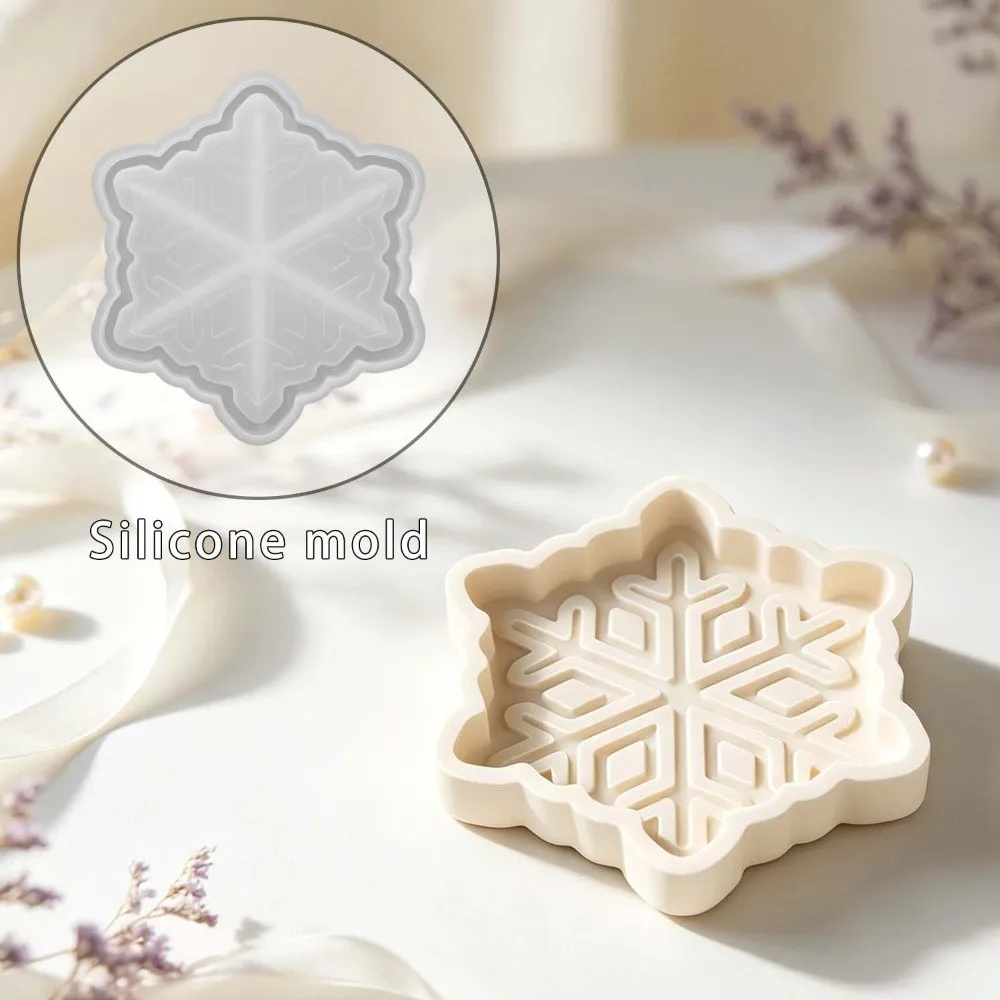 DIY Christmas Tray Mold Silicone Easy Release Xmas Plate Ornament Mold Heat-resistant Multi-purpose Epoxy Resin Plaster Wax Mold