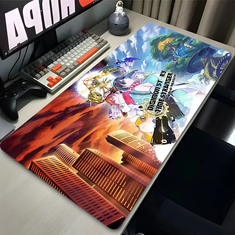 Mauspad Gaming Digimon Story Time Stranger Büro Laptop Zubehör Schreibtischunterlage groß für Computer Rutschfestes HD-Druck-Mauspad