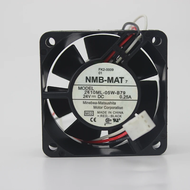 1pcs For NMB 2410ML-05W-B79 DC 24V 0.25A 6800RPM 3 Wires Alarm Inverter Cooling Fan 6025 6CM 60*60*25mm