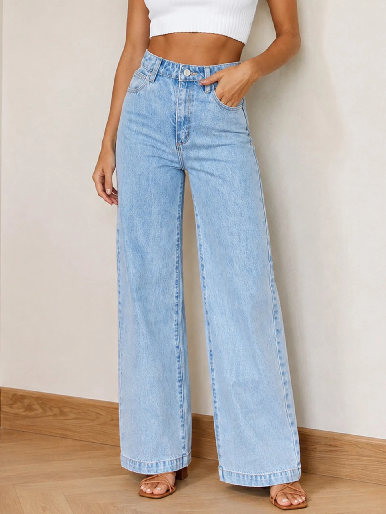 Womens Midrise Classic Straight Leg Jeans