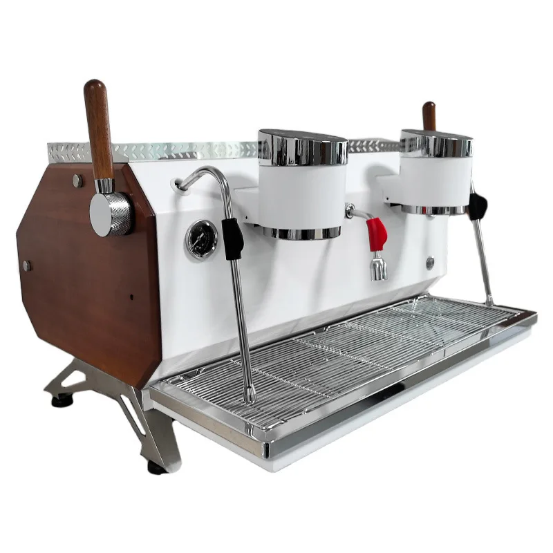 Four boilers, concentrated single head, professional Italian semi-automatic coffee machine, double head