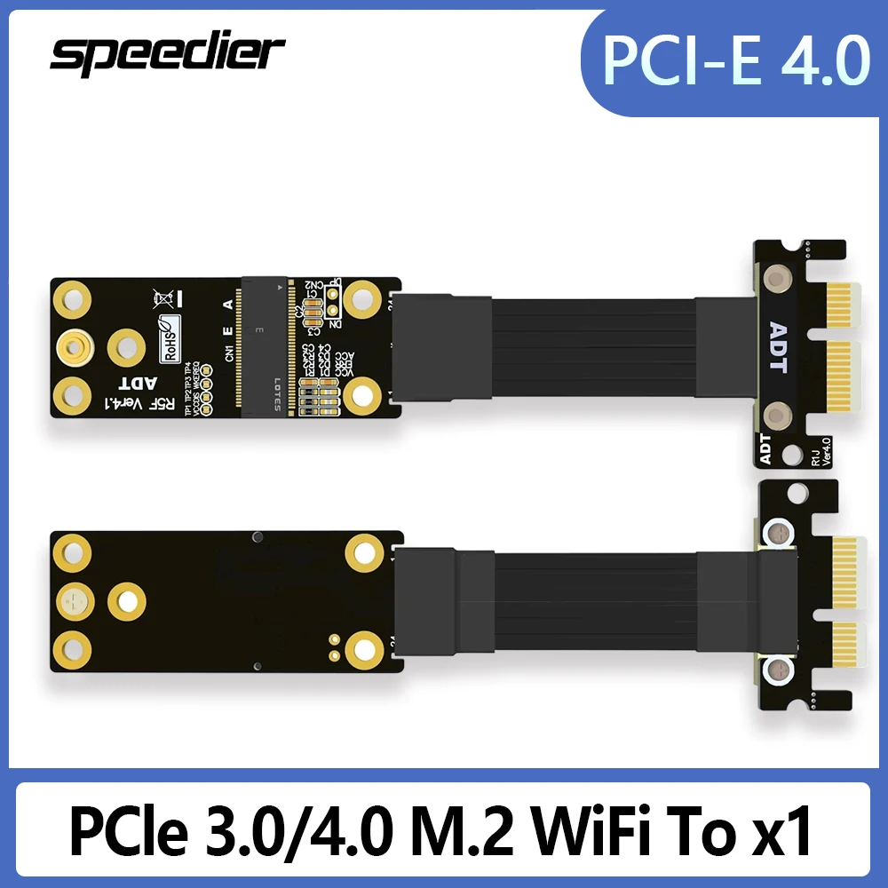

Riser M.2 WiFi A.E Key A+E NGFF To PCI-E 4.0 3.0 X1 Riser Extender Adapter Gen4 Ribbon Extension Cord For M2 Wireless Network