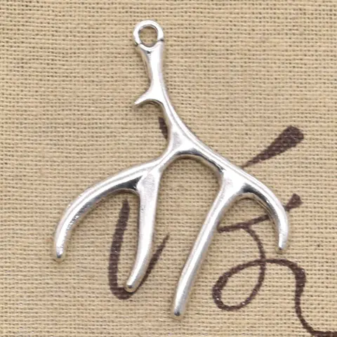 8 adet Charms Buckhorn boynuz geyik 51x40mm antik gümüş renk kolye DIY el sanatları yapımı bulguları el yapımı tibet takı