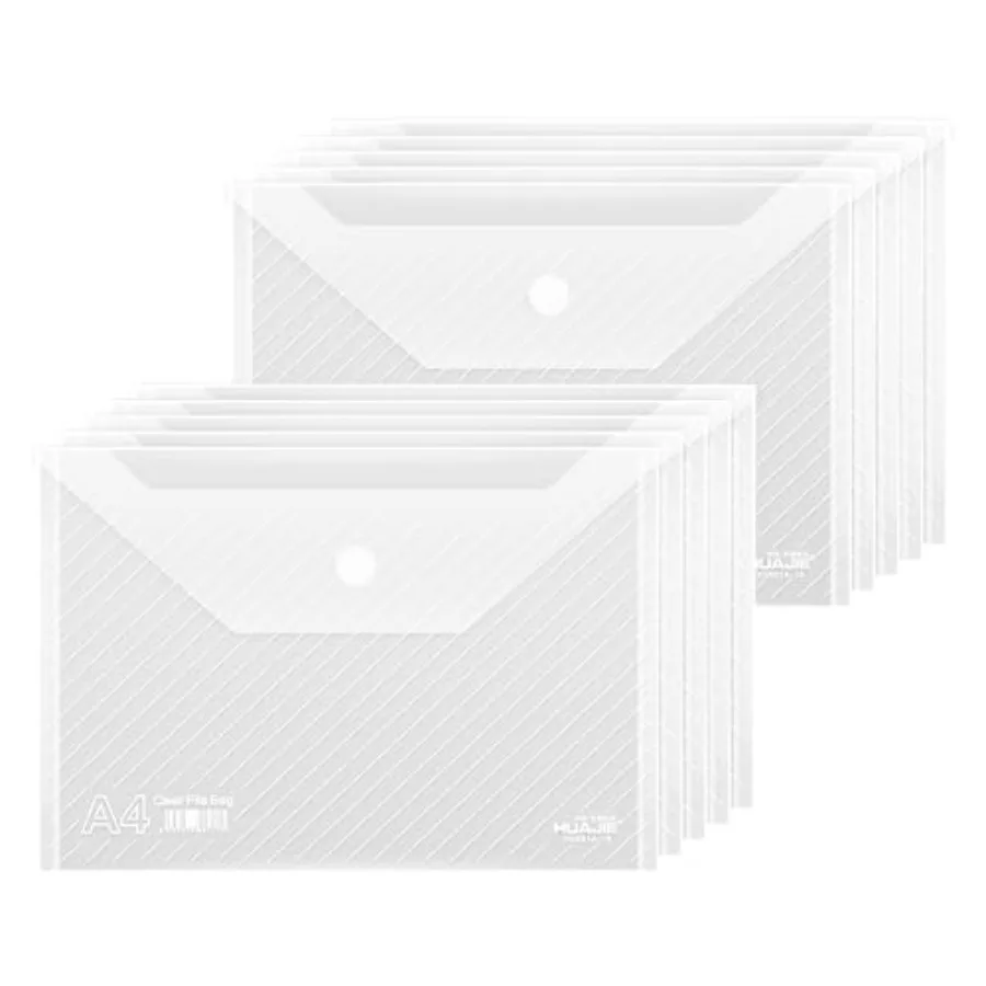 

A4 letter-sized documents, receipts, photos office/school use: transparent waterproof reusable plastic envelopes
