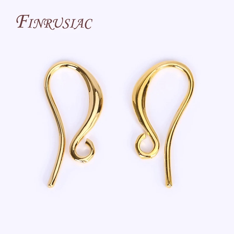 Elegant Curve French Hook Earwires,18K Real Gold Plated Brass Earring Hook Earwires Jewellery Making Supplies DIY Accessories