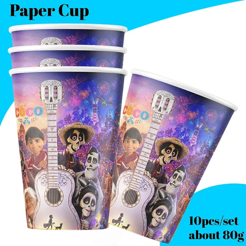 Cartoon Disney Musical Coco Theme Party Supplies Tableware CupPlate Topper Kid BabyGirls Birthday PartyDecoration Baby Shower