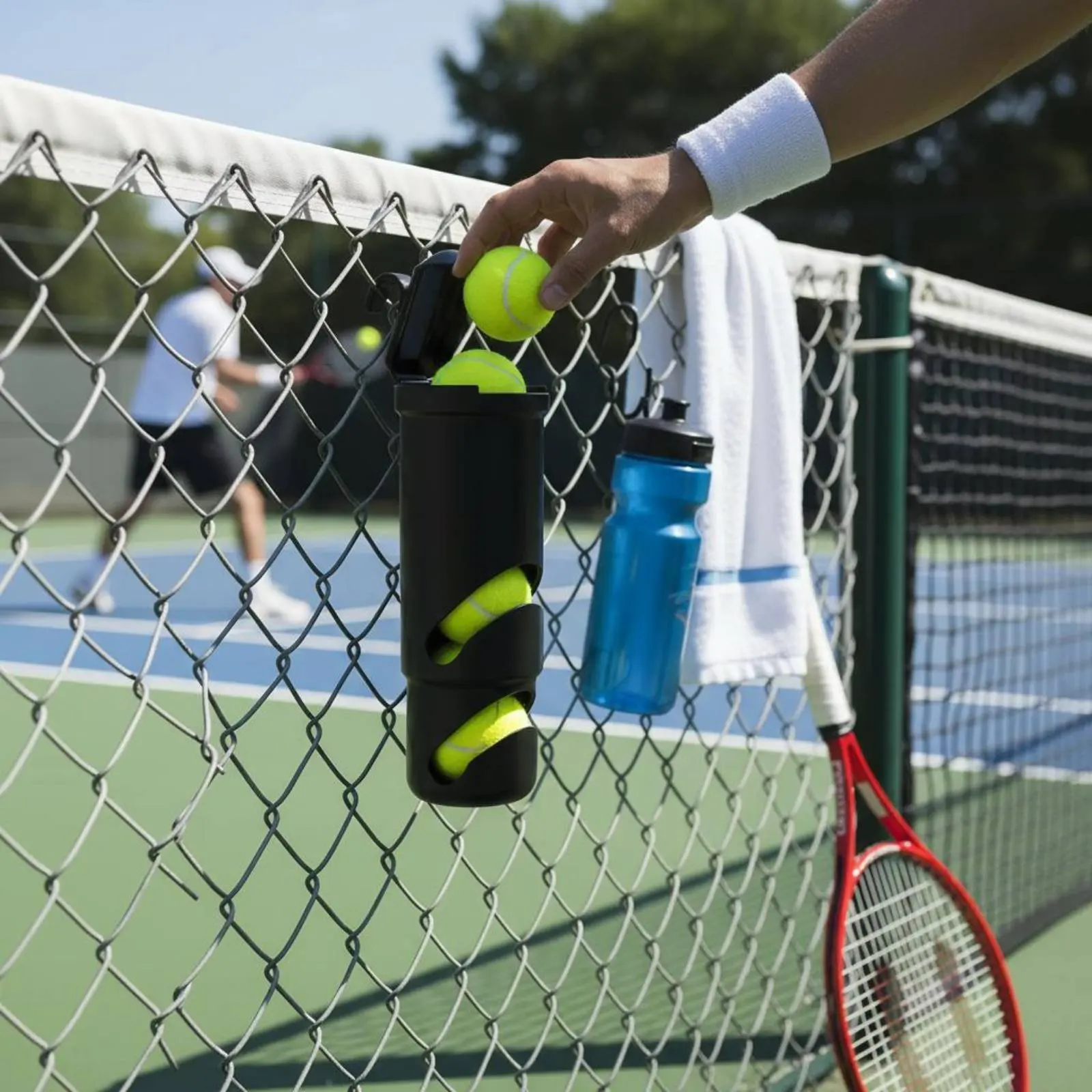 

Tennis Fence Storage Bracket Lightweight Tennis Ball Holder Fence Mount Ball Holder Space Saving Sports Accessory for Training