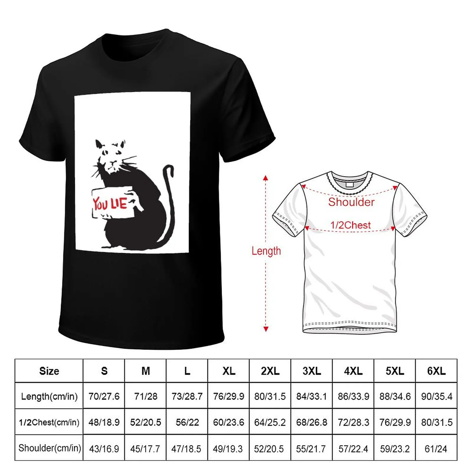 Banksy Quote Rat holding sign with YOU LIE written Graffiti Street art with Banksy signature tag HD HIGH QUALITY ONLINE  T-Shirt