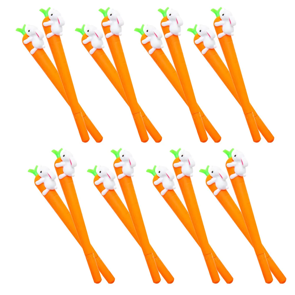 

24Pcs 0.5mm Carrot Shape Gel Ink Pens Cute Rabbit Pattern Pens for Writing Drawing Greeting Cards Crafting School Supplies