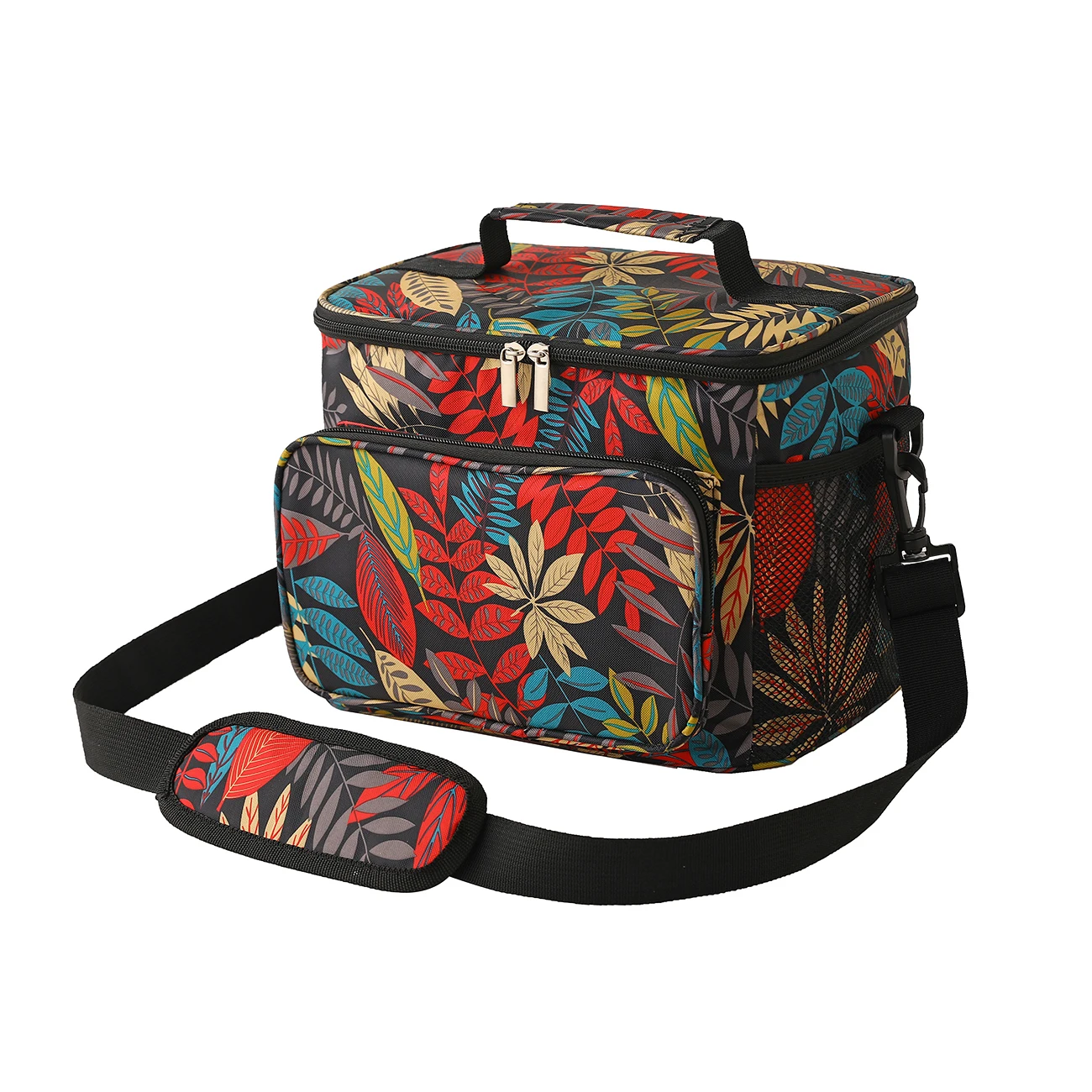 Casual Oxford Cloth Food Insulation Print Bag Handheld Crossbody Ice Pack for Picnic Travel Food Preservation Storage