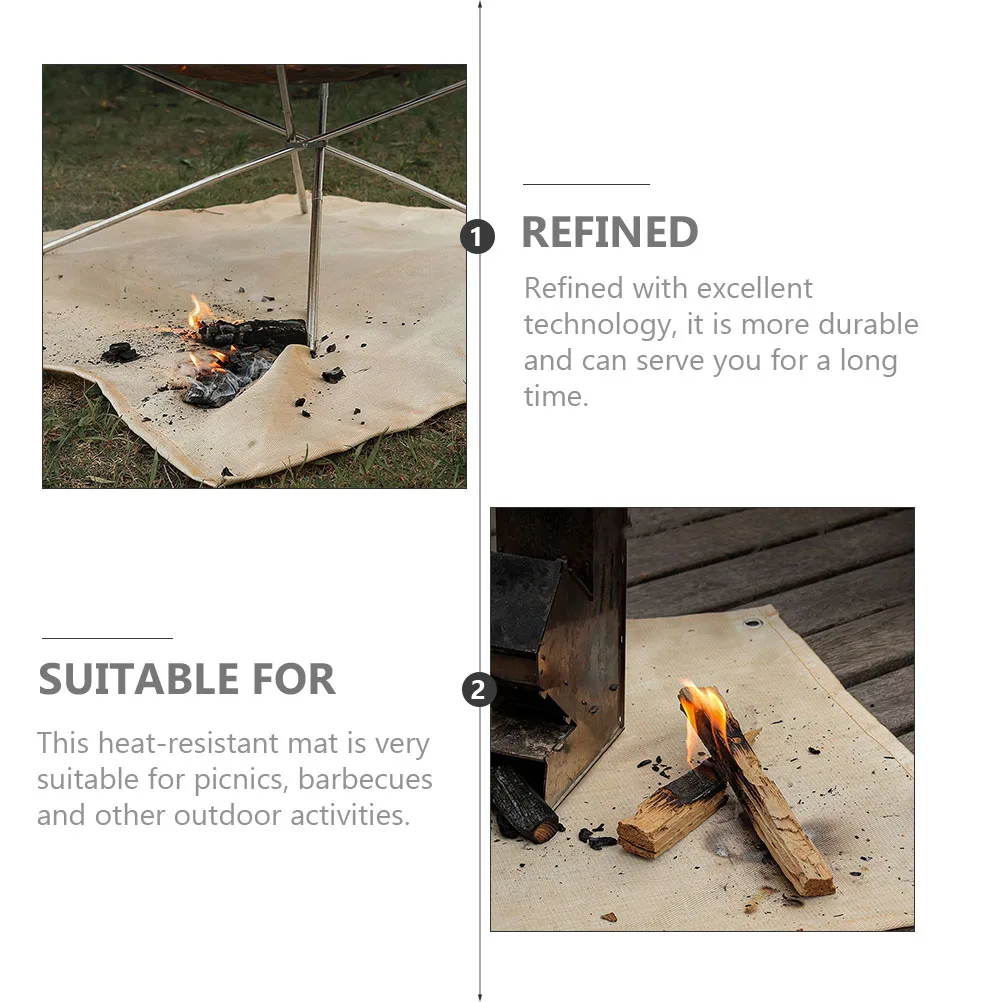 

Camping Mat Fire Blanket Outdoor Barbecue Safety Fireproof Pad Carpet Heat-resistant Insulation Glass Fiber Mats Cushion