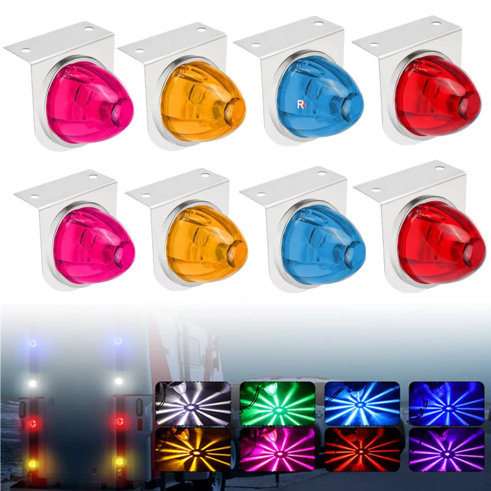 2PCS Upgraded Truck Side Lights LED Signal Watermelon Lights Automotive Lighting Bulbs for Trailer Van Lorry Side Marker Warning
