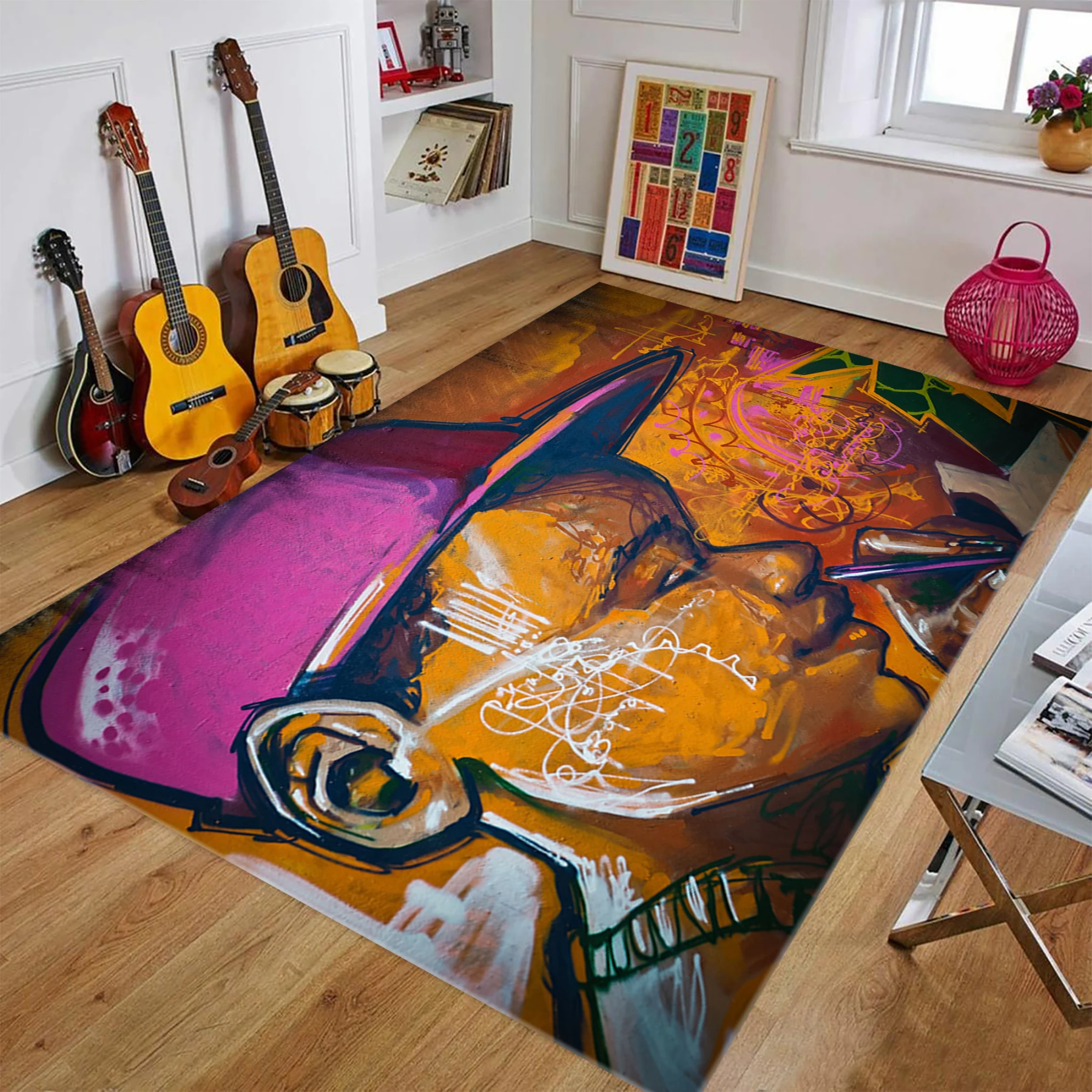 Graffiti Wall Art Rug For Living Room, Fan , Area Rugs, Popular Carpet, Personalized Gift, themed Rug, Home Decor,Rug