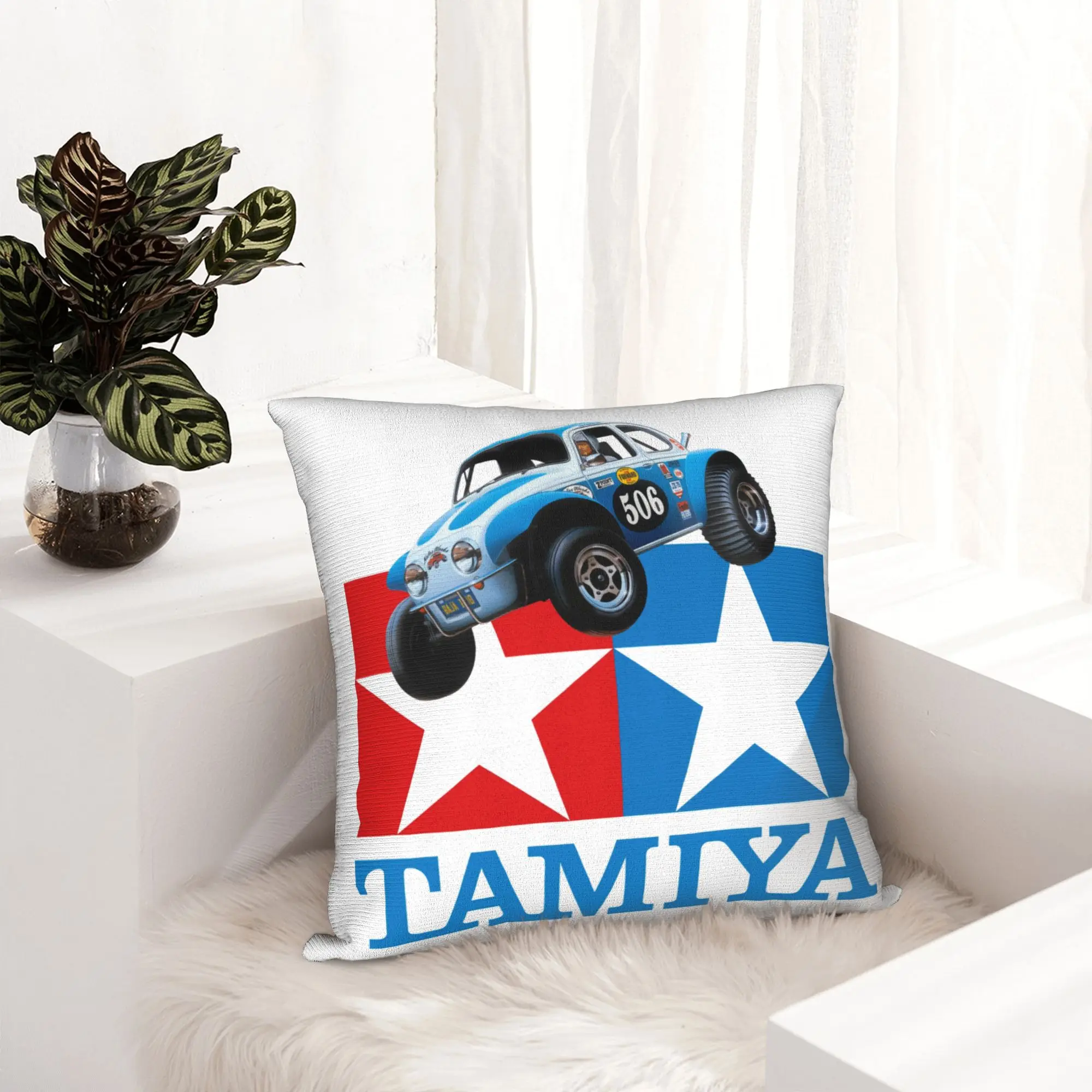 Tamiyas Symbol  buggy RC Cars Pillow Covers Decor Home  Nordic Cushion Cover Soft Pillowcase