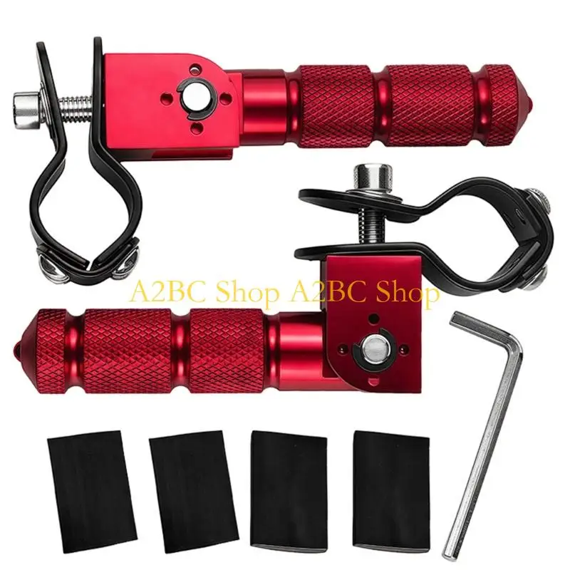 A2BC Motorcycle Foot Pedals Antislip Textured Universal Compatibility Enhanced Comfort For Ergonomic Comfort Ride Enhancement