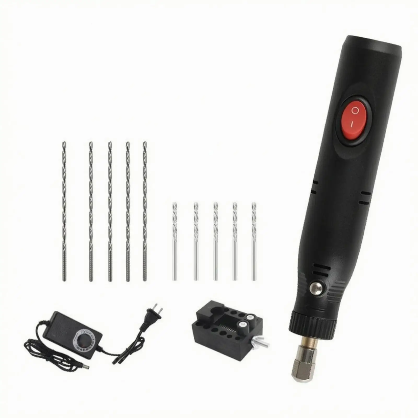 Small Electric Drill Rotary Tool Kit with Bench Vise for Jewelry Woodworking Engraving Polishing Hobby Use Compact Lightweight