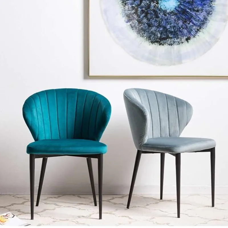 Restaurant Chair Wholesale Blue Nordic Cheap Velvet  Dliving Room Chair Hotel Furniture