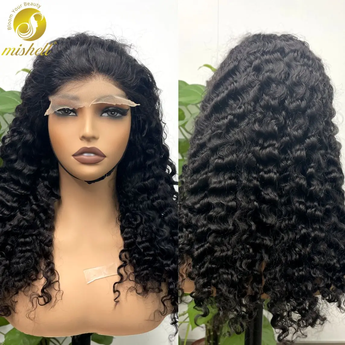 300% Density Natural Raw Burmese Bouncy Curly Human Hair Wigs 5x5 Lace Closure Pixie Curly Wig for Women PrePlucked Remy Wig