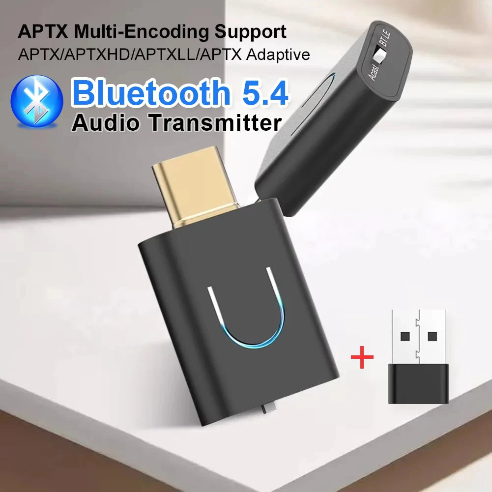 

Аудиопередатчик Bluetooth 5.4 aptX-Adaptive Type-C Беспроводной стерео музыкальный адаптер с Auracast для ПК/ноутбука/PS4/5/ПЕРЕКЛЮЧАТЕЛЬ