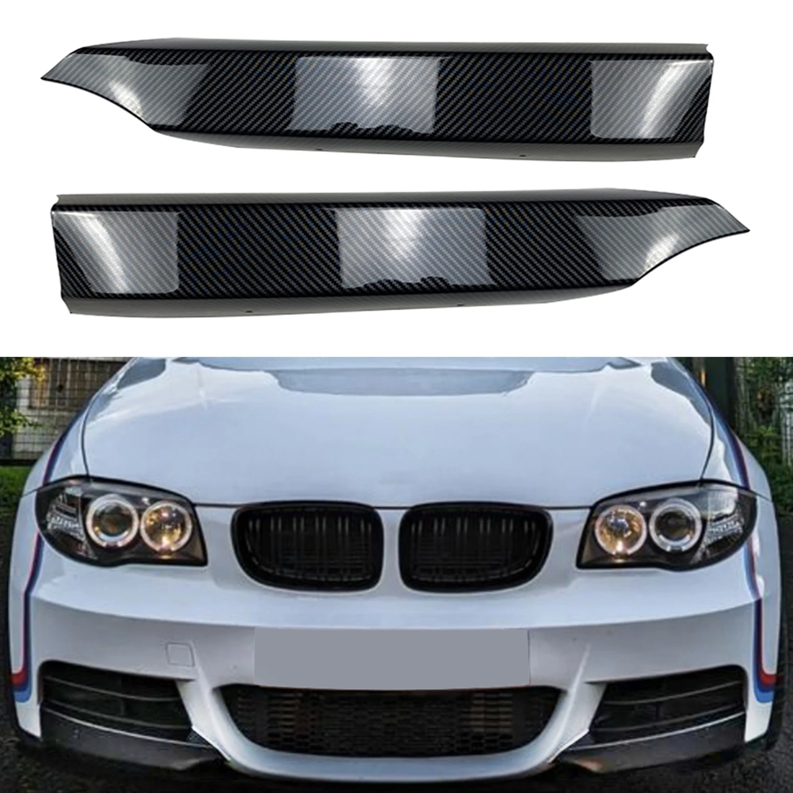 

For BMW 1 Series E82 E88 M-Tech 2008-2013 Front Bumper Side Splitter Cover Car Lower Fog Light Air Intake Vent Trim Spoiler Lip