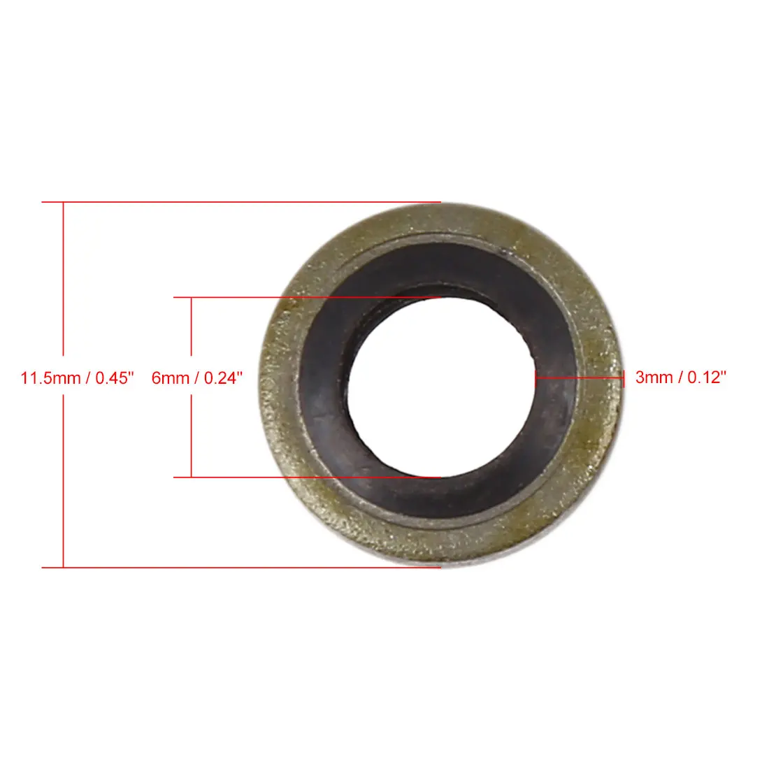 Car Engine Oil Drain Plug, Flat Bonded Washer Gaskets, Auto Peças de Reposição Acessórios, Bronze Tone, 10 Pcs