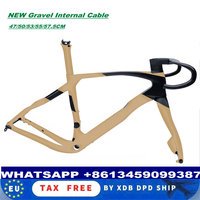 T1000 Gravel Carbon Frame Gold Disc Grevil F Road Bike Frame Internal Cable 30 Colors 700*45C