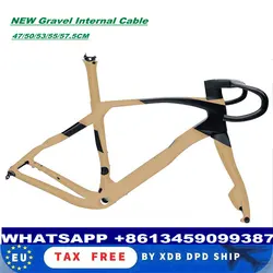T1000 Gravel Carbon Frame Gold Disc Grevil F Road Bike Frame Internal Cable 30 Colors 700*45C