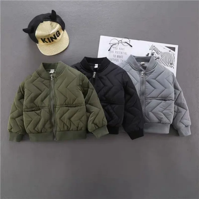 Children\'s Autumn/Winter Jacket New Warm Cotton Jacket for Boy Baby Small and Medium sized Children Fashionable Baseball Jacket