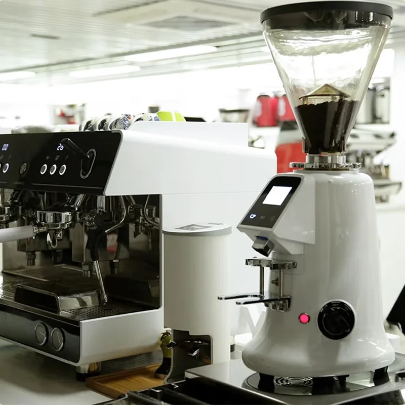 Molinillo de café comercial, molinillo de café eléctrico con pantalla táctil negra para Hotel, molinillo de café expreso