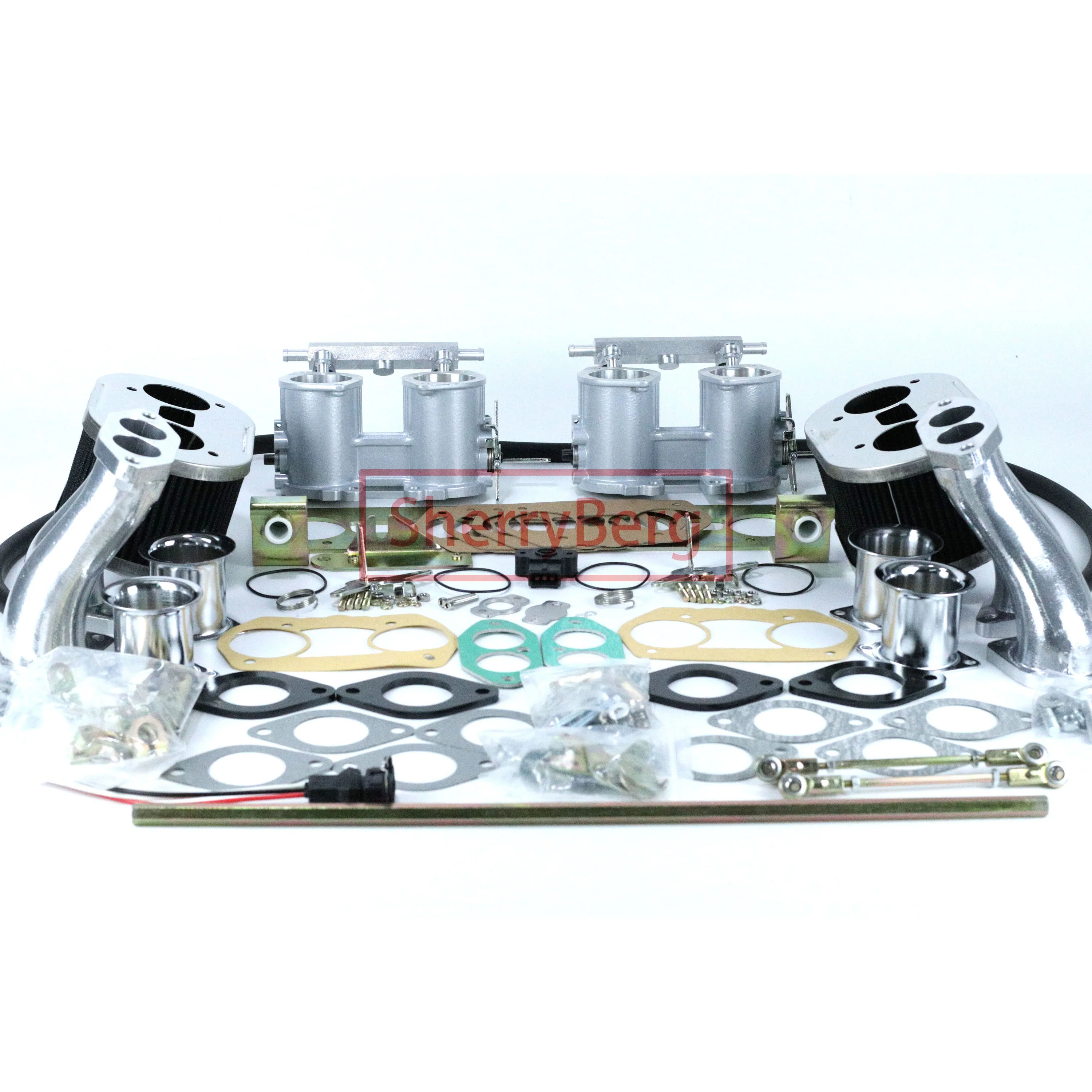 

SherryBerg Dual 50mm IDF 50idf Throttle Body Horns TPS + Air Filter Type 2 &4 T2 T4 For VW BUG Beetle Weber Delloroto EMPI KIT