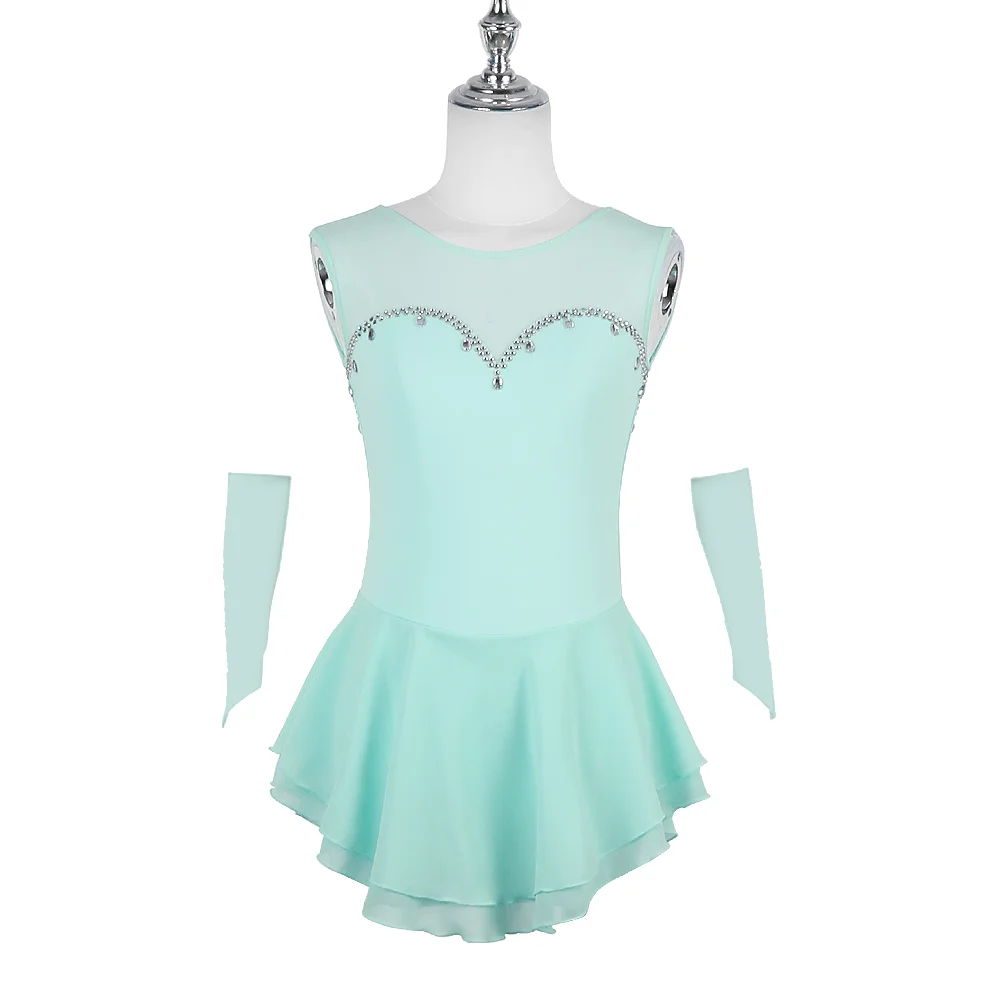 Zagitova Kunstschaatsjurk Dames Meisjes Schaatsrok Prestatie Competitie Wit Blauw Roze Mesh Rok