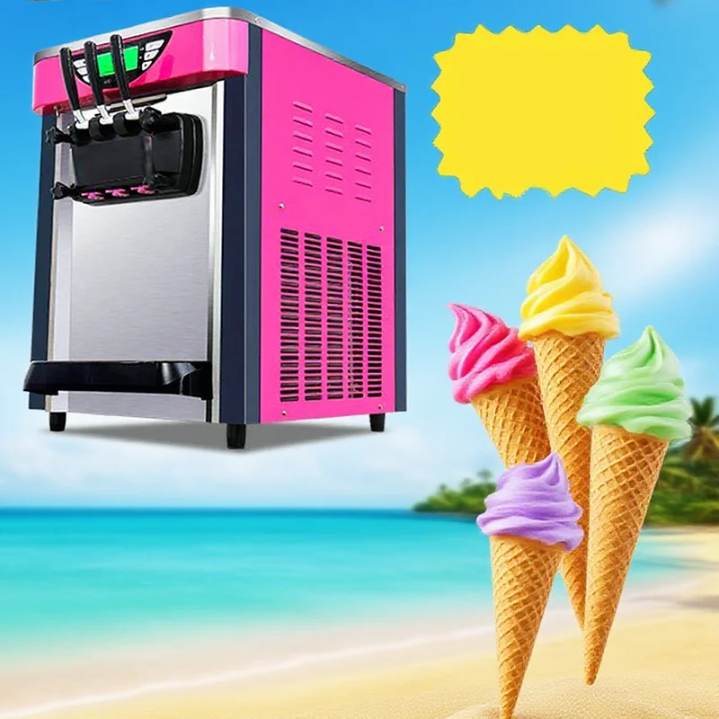 Commercial Ice Cream Maker Automatic 3 Flavors Gelato Machine Soft Serve Ice Cream Machine