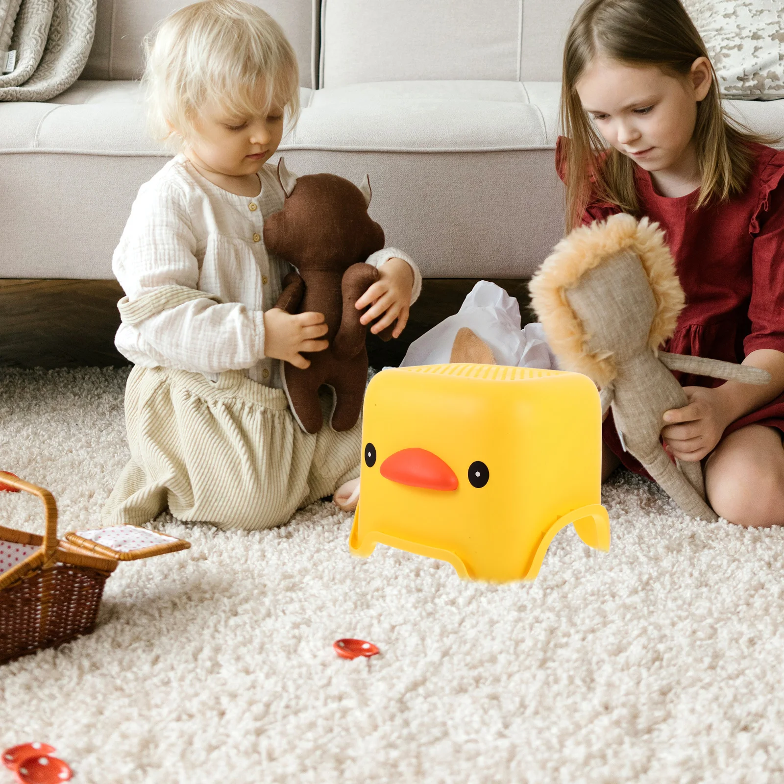 Kursi Anak Bangku Kartun Kreatif Penyimpanan Anak Kompak Multifungsi Portabel Langkah Kaki Balita Kamar Tidur Dapur Kamar Mandi