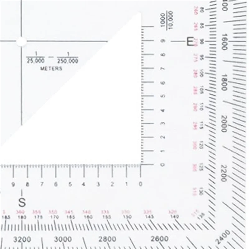 

TFORU-Coordinate Scale Practical Transparent Topographical Map Scale Navigation Military Protractor