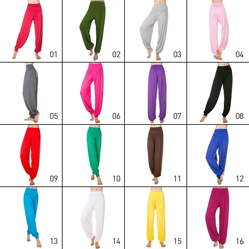 Summer Women Bloomers Modal Harem Pants Casual Sweatpants Solid Color Baggy Gym Yoga Jogging Pants Loose Dance Trousers