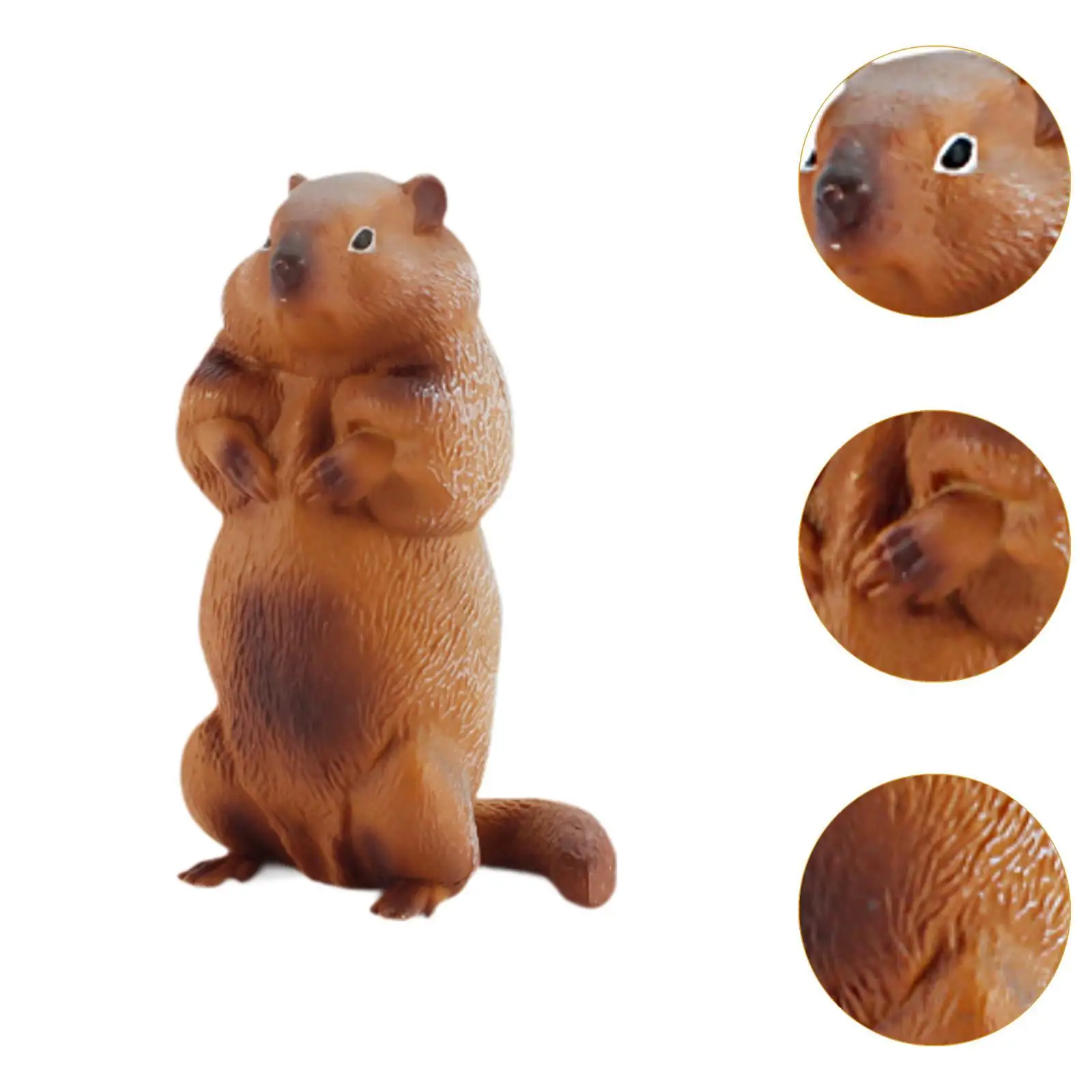 Modelo animal de simulação de estatueta de marmota para presentes de aniversário de estudo de gramado